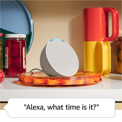 Echo Pop (Newest gen) | Full sound compact Wi-Fi and Bluetooth smart speaker with Alexa | Glacier White