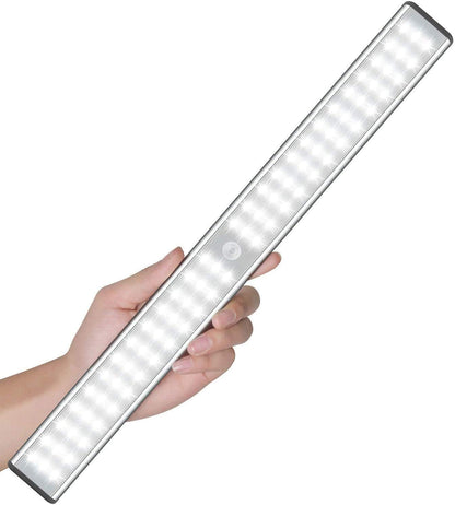 Under Cabinet Wardrobe Lights, 78 LED Motion Sensor Closet Lights, Wireless Rechargeable Cupboard Light, Stick-on Anywhere Magnetic Night Lighting