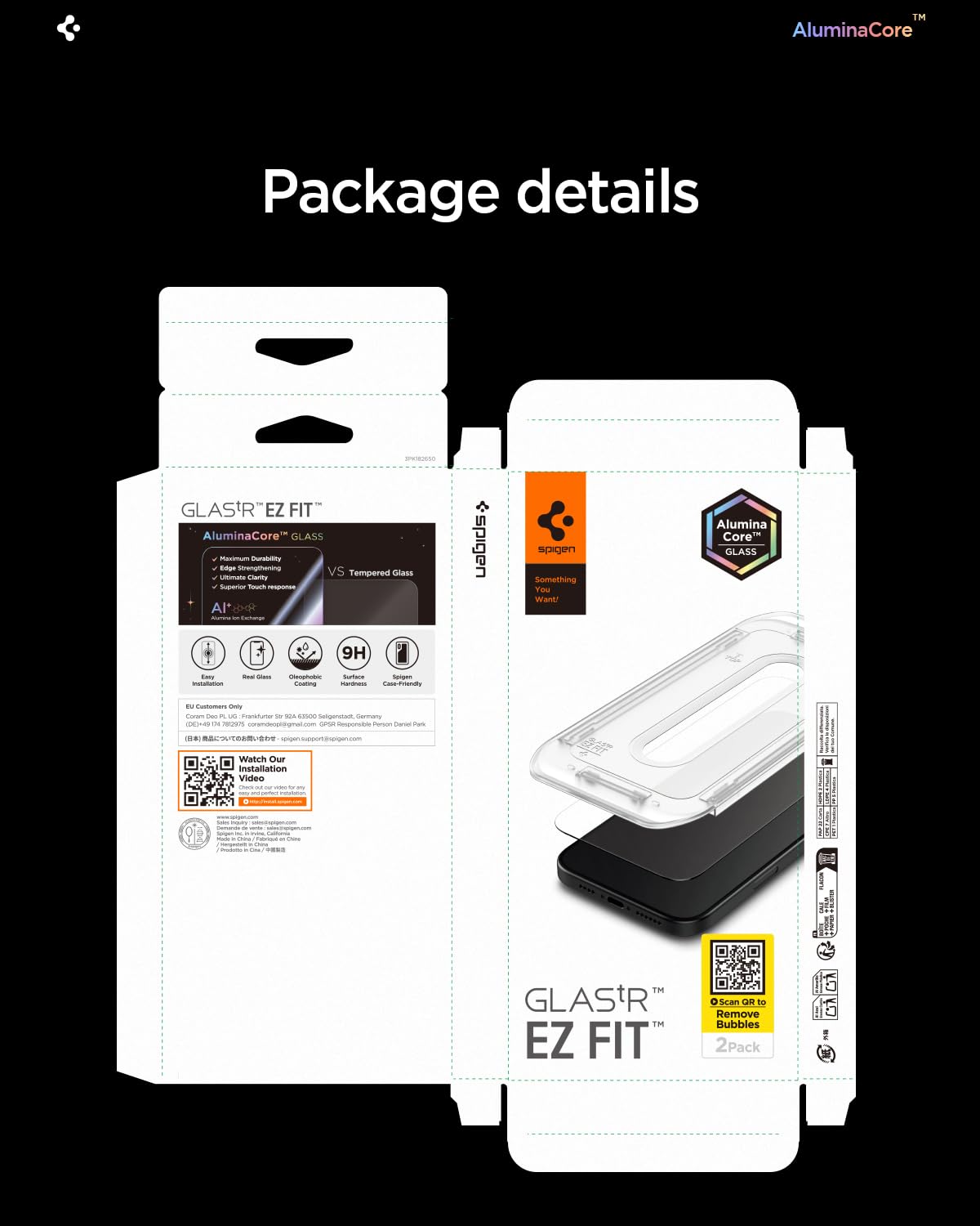 Spigen Glas.tR EZ Fit Tempered Glass Screen Protector for iPhone 17 Pro / 17, iPhone 16 Pro - 2 Pack