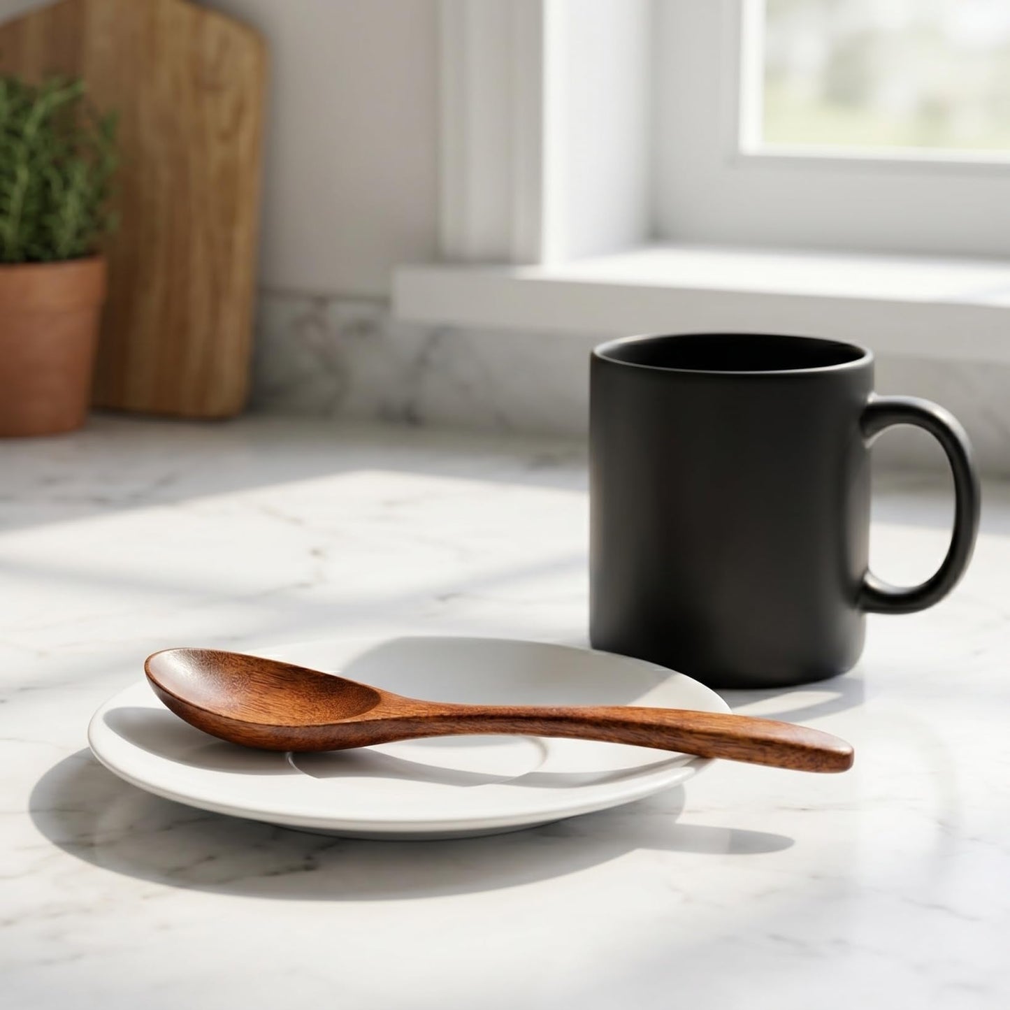 TOYANDONA 10Pcs Wooden Spoon Set Small Coffee Wood Spoons for Sugar Salt Spice Jars Reusable Serving Spoons Wood Compact 5.70In Kitchen Utensils