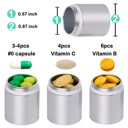 3 Packs Portable Keychain Pill Holder Case, EFFIET 3 Compartments Metal Pocket Emergency Pill Container Dispenser Box Outdoor Medicine Bottle Tin for Daily Supplyment (Mixed Color)