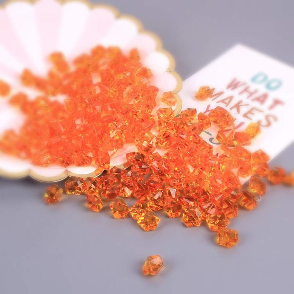 Liying shop Acrylic Ice Rock, 1/2 Inch Acrylic Faux Ice Cubes Crystals Treasure Gems for Table Scatters, Vase Fillers, Fish Tank, Party Decoration, Arts & Crafts (14cm Orange)