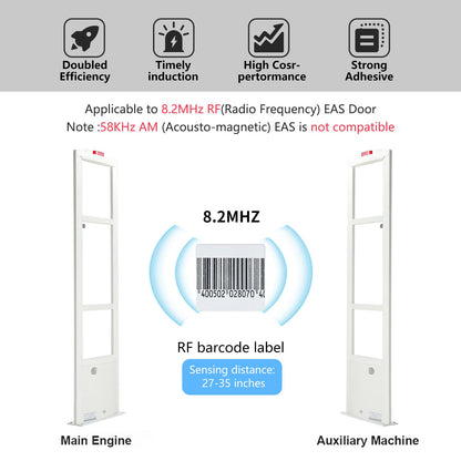 8.2mhz Security Tags Soft Labels Sticker, 1000 pcs Retail Anti-Theft Equipment Prevention EAS System