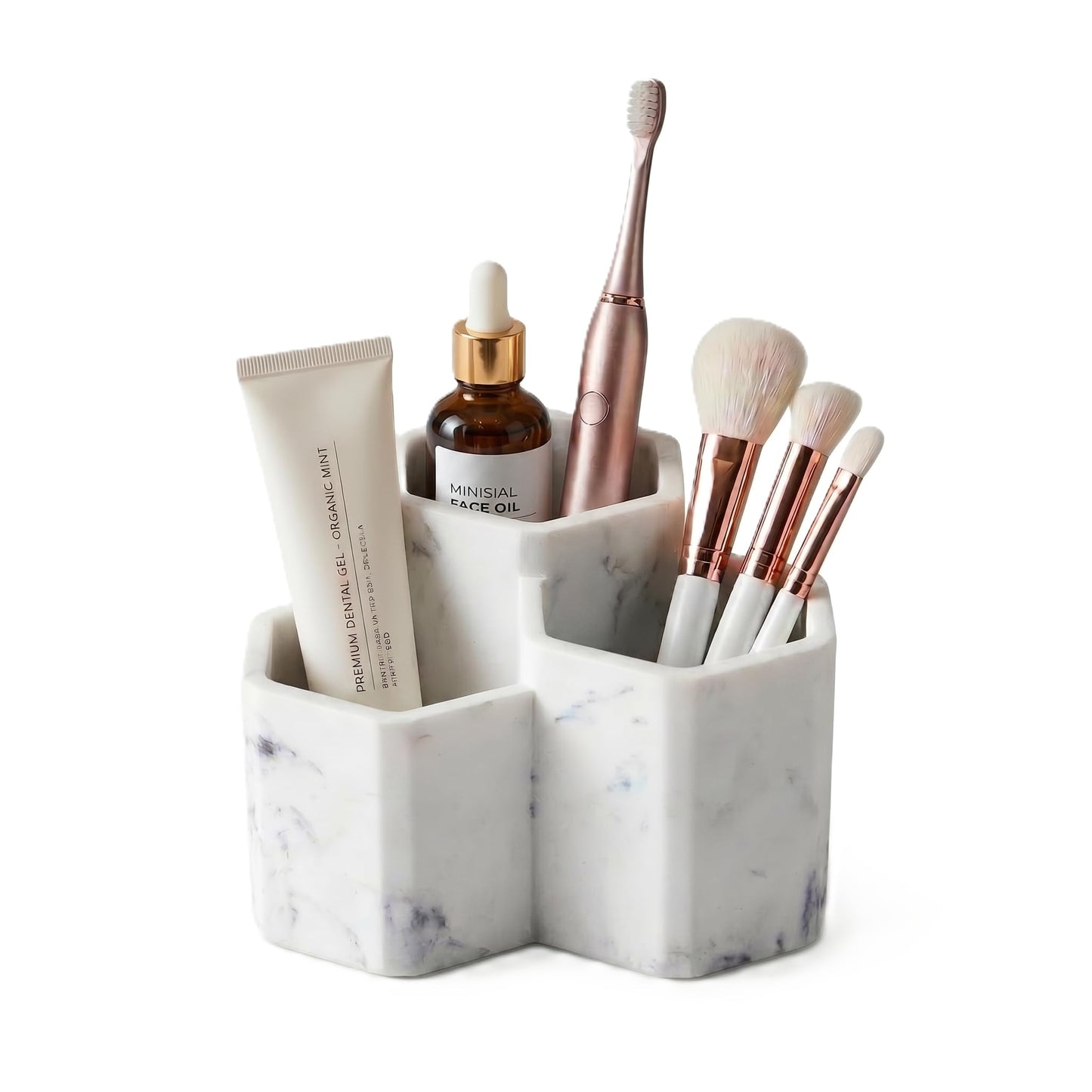 Resin Toothbrush Holders for Bathrooms, Electric Toothbrush and Toothpaste Holder,3 Slots Tooth Brush Organizer for Bathroom Countertop, Shower, Vanity