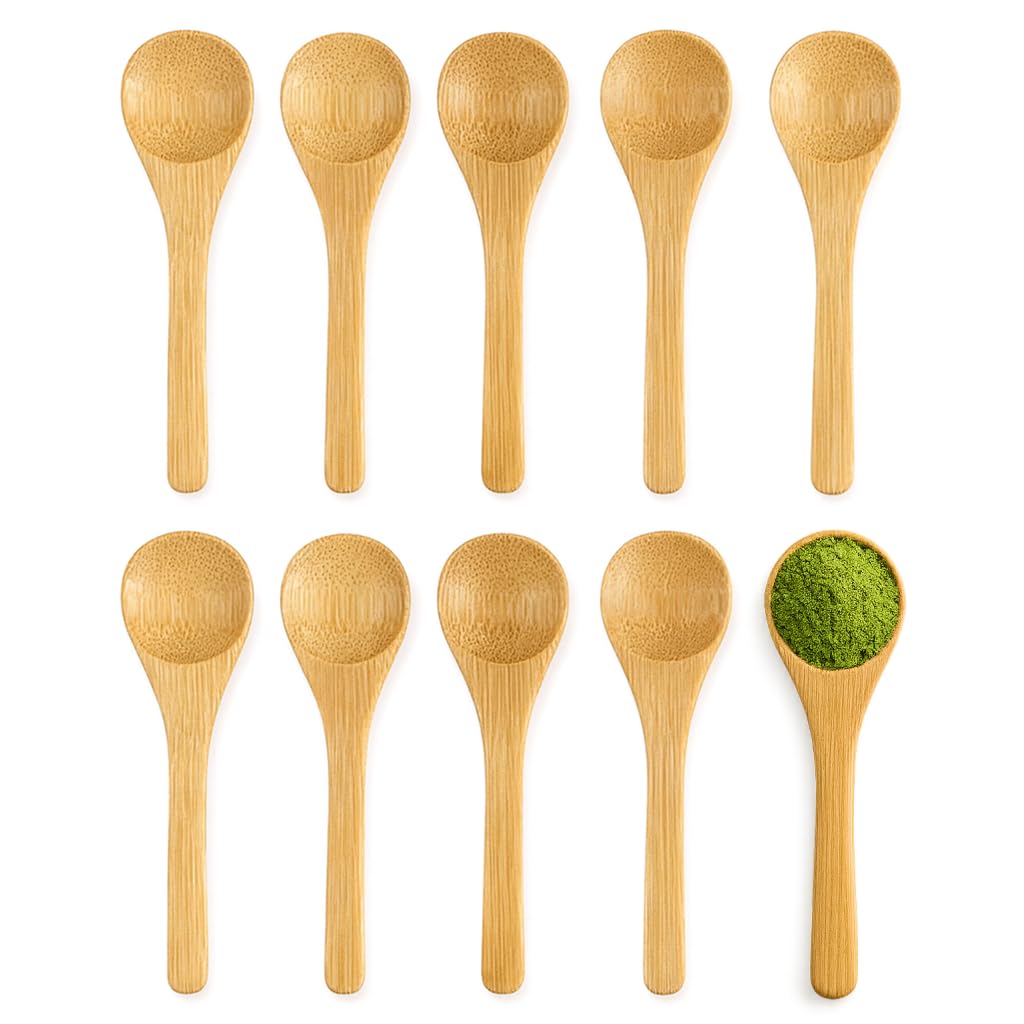 JapanBargain, 20pcs Matcha Scoops Mini Bamboo Spoons for Spices Tea Salt Sugar Condiment, 4 inch