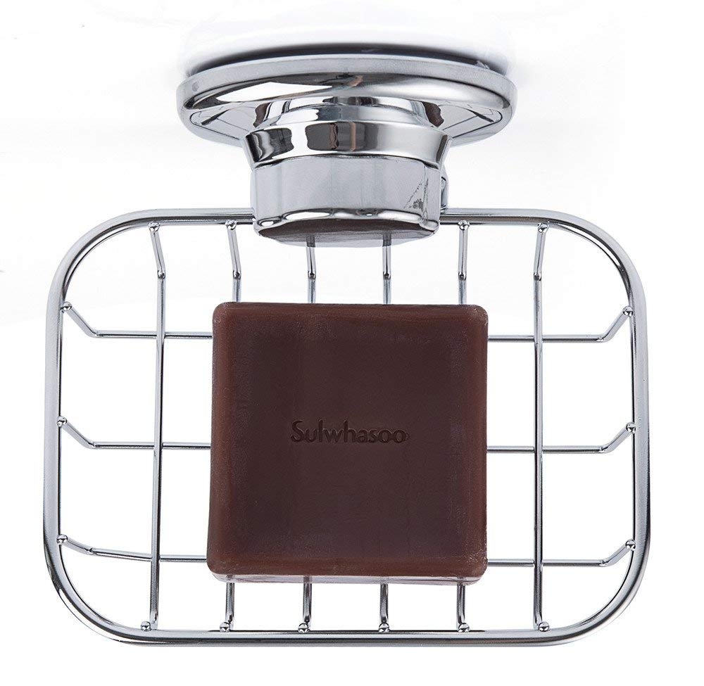 SANNO Suction Cup Soap Holder, Soap Dish Saver Tray Bar Soap Sponge Holder for Shower Wall, Bathroom, Tub and Kitchen Sink Stainless Steel