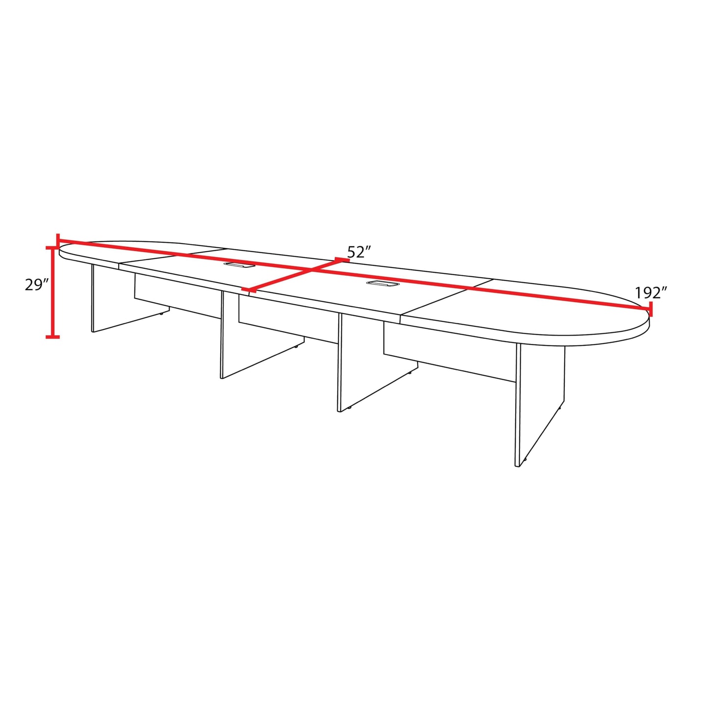 Romig Legacy 16 ft Racetrack Laminate Conference Table with 2 Charging Ports- Neo Walnut