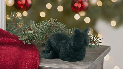 JFSM INC. 3.5" Black Cat Sleeping Figurine - Gifts for Cat Lovers, Holiday Stocking Stuffer, Cat Lover Gifts, Cat Decor for Cat Lovers, Pet Bereavement and Home Office Decor