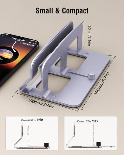 SENZANS Laptop Stand for Desk, Vertical Laptop Riser Holder Compatible with MacBook Air/Pro, Metal Computer Laptop Stand for Office Home, Fits Mac mini Tablets MacBook Dell HP Up to 17", Silver
