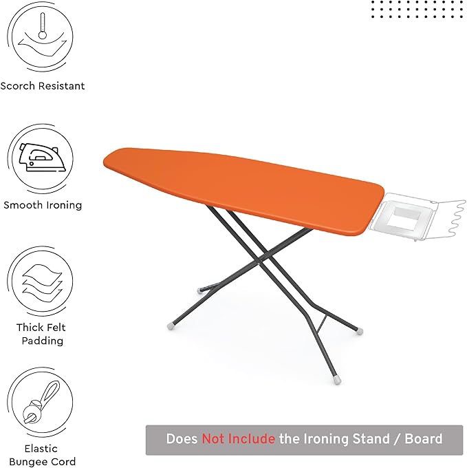 Encasa XO Ironing Board Cover and Pad 42"x14" - 4mm Felt Medium Iron Board