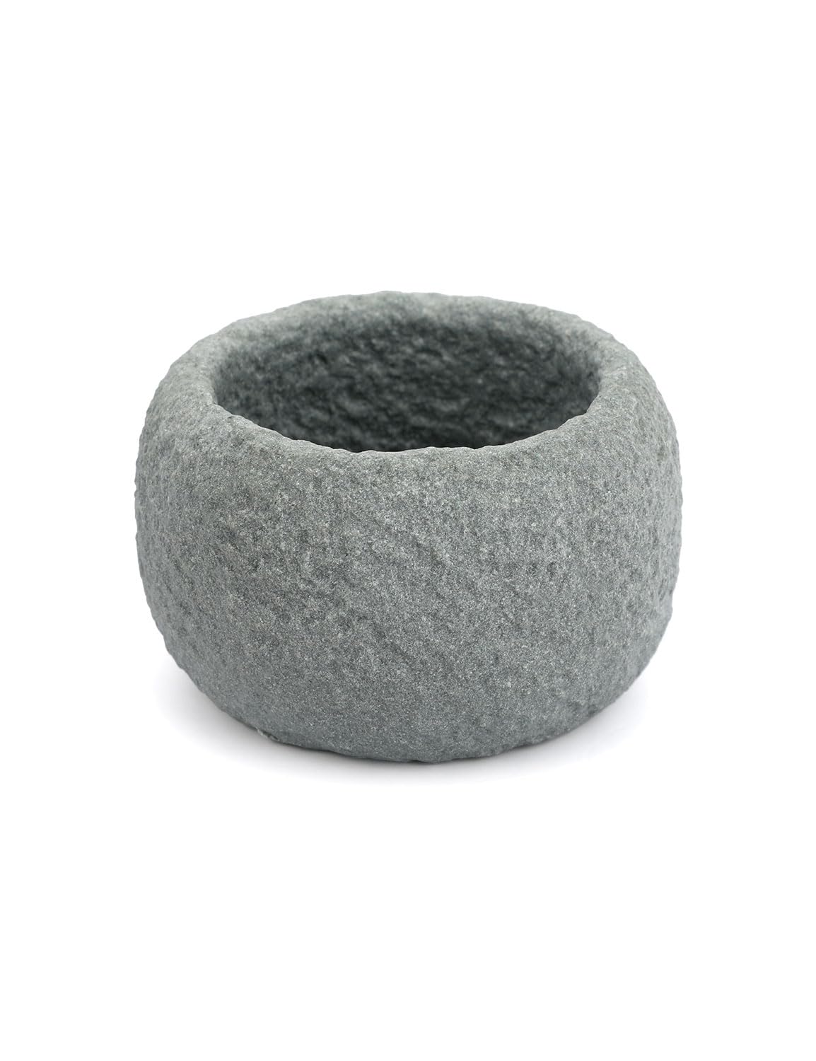 BEIZHAN Handcrafted Sandstone Mini Bowl - Multi-Use Tealight Holder, Crystal Charging Dish & Succulent Planter, Rustic Decor for Spiritual Practices, Fairy Gardens & Aquariums