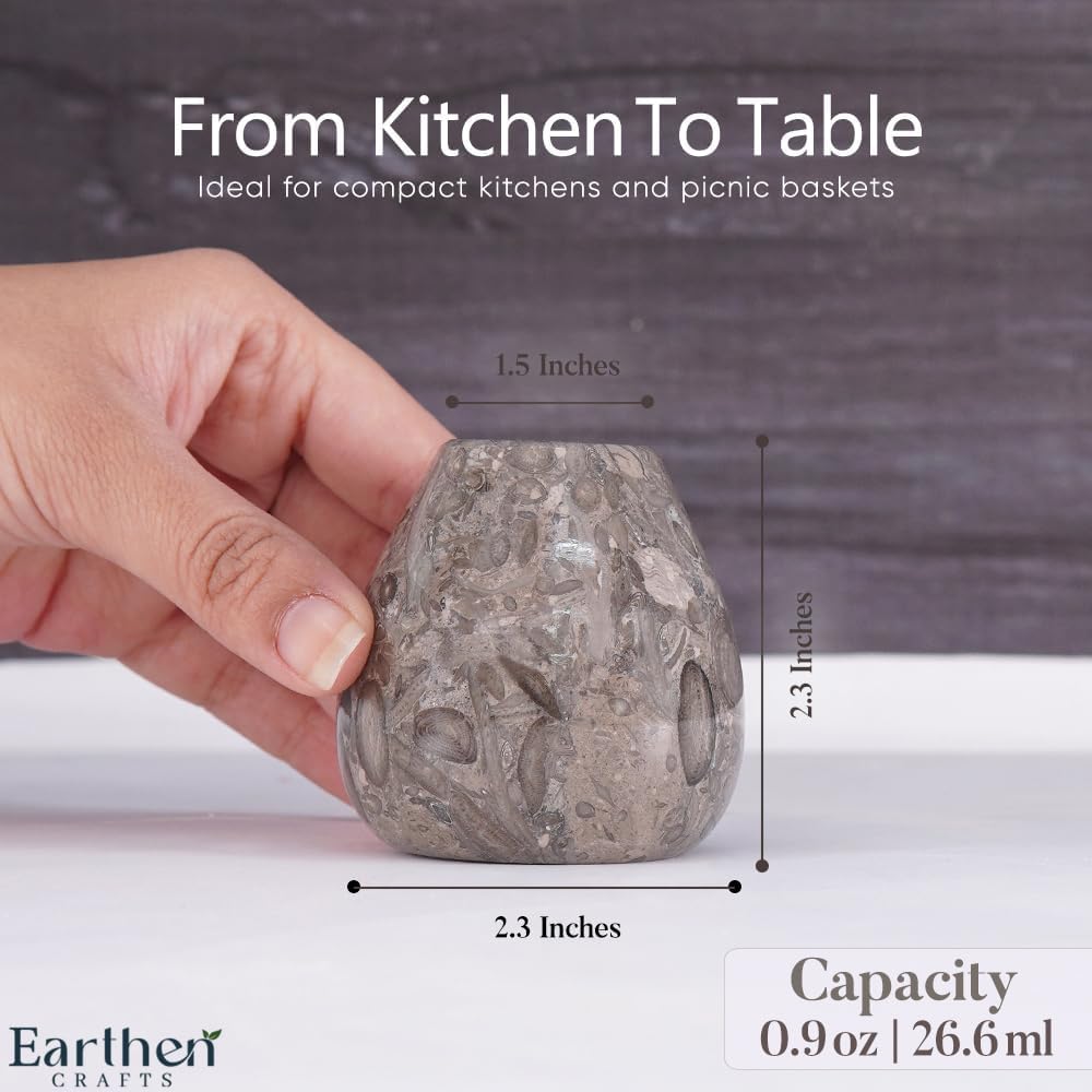 Earthen Crafts Marble Salt and Pepper Shakers Set of 2, Oceanic & Black