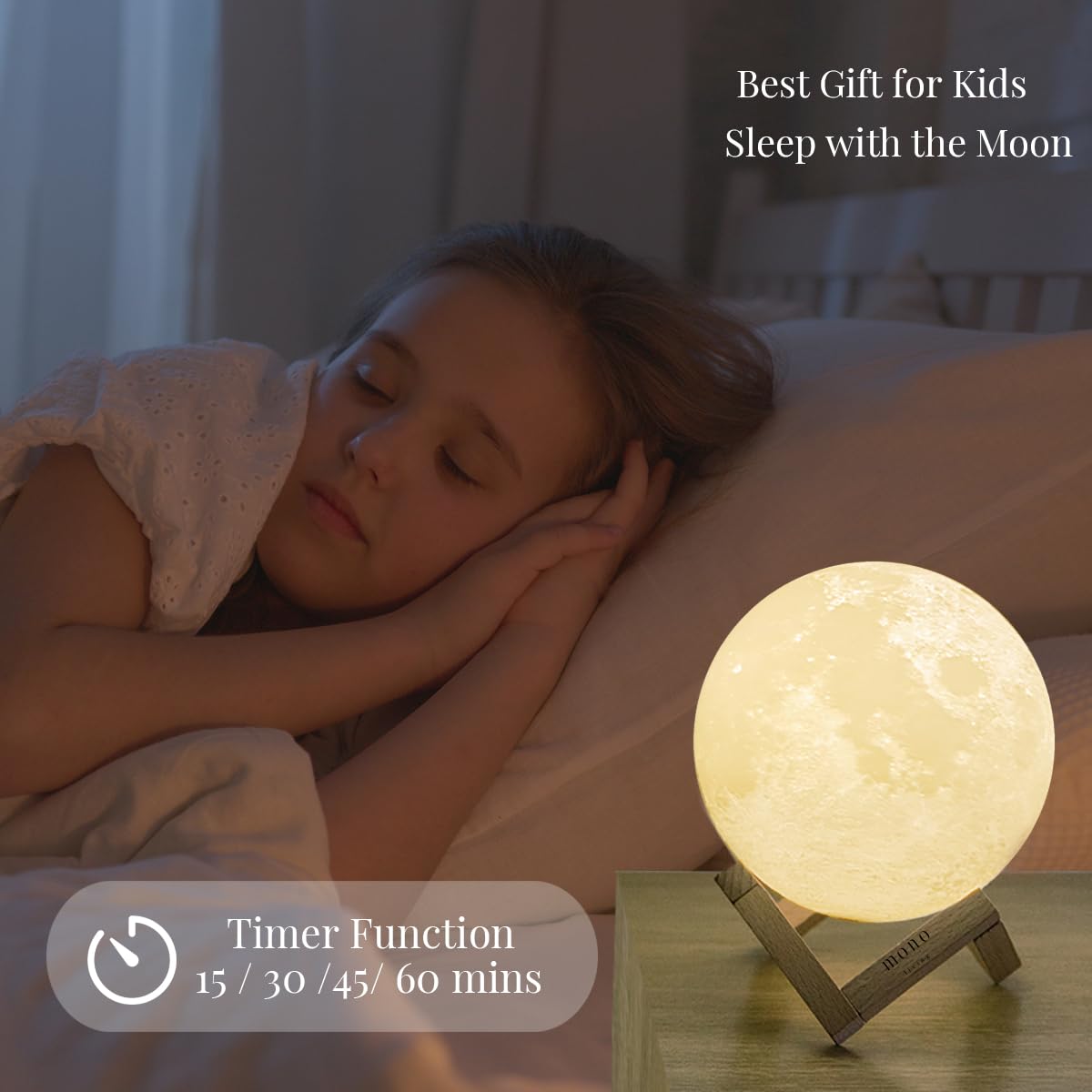 mono living 5.9 Inch Moon Lamp for Adults - 16 Color LED Light Up Moon Ball, Large Realistic 3D Night Light with Remote & Timer - Unique Thanksgiving & Gifts