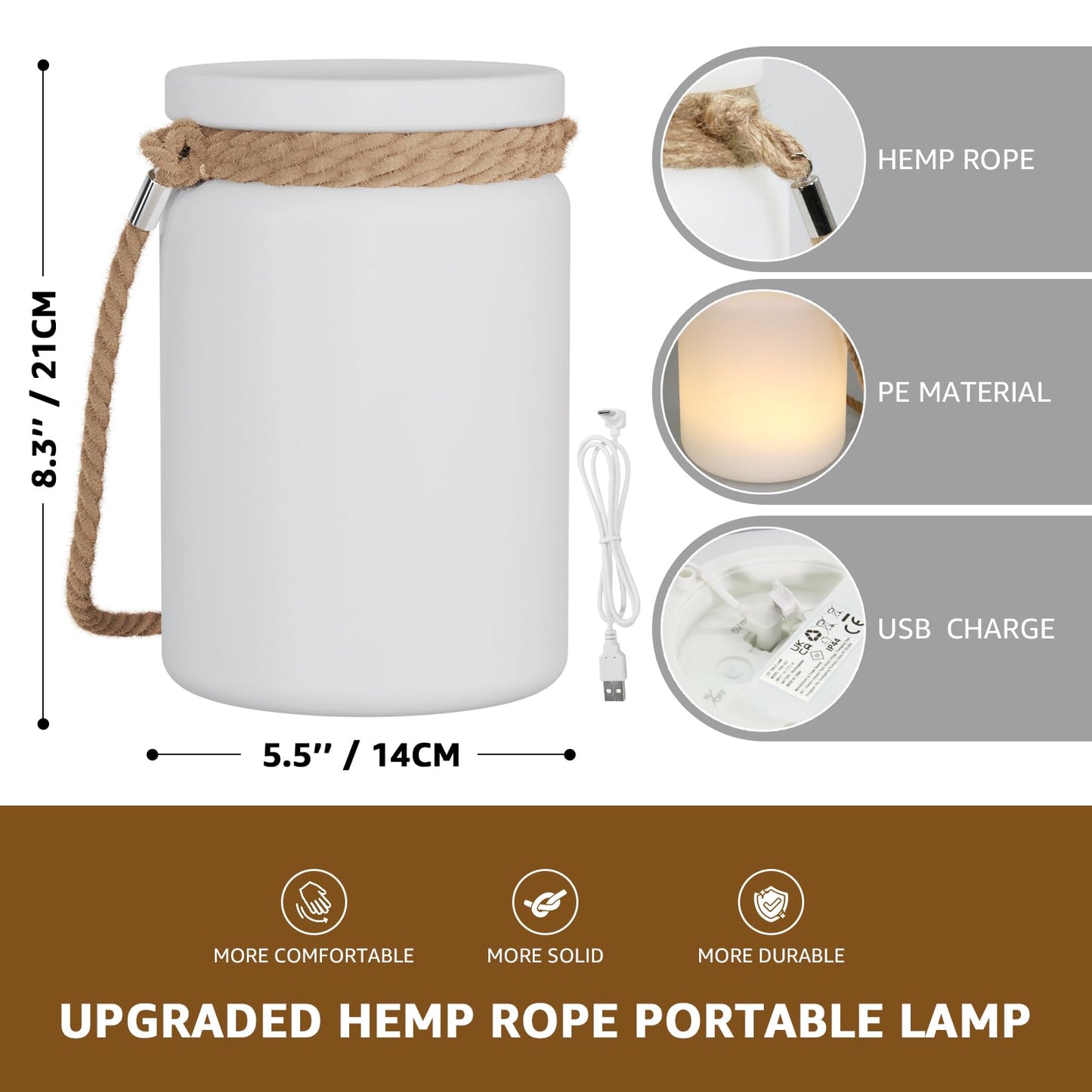 uuffoo LED Lantern Cordless Table Lamp IP44 Shower Safe with Remote, 8-10H Battery Life RGB Warm White Dimmable for Indoor Outdoor Patio Camping Home