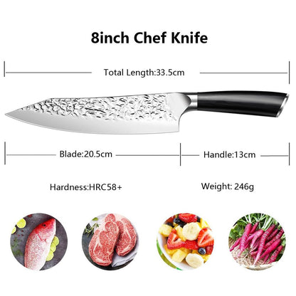 Astylway Chef Knife Starter 8 inch Super Sharp Chef's Knife Home Cook Kitchen Knife Premium Carbon Stainless Steel Universal knife with Ergonomic Wooden Handle in Gift Box