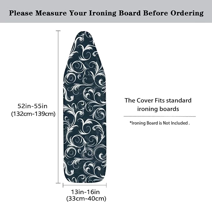 Dust Heat Resistant Ironing Board Cover, Vintage Flowers Print Ironing Board