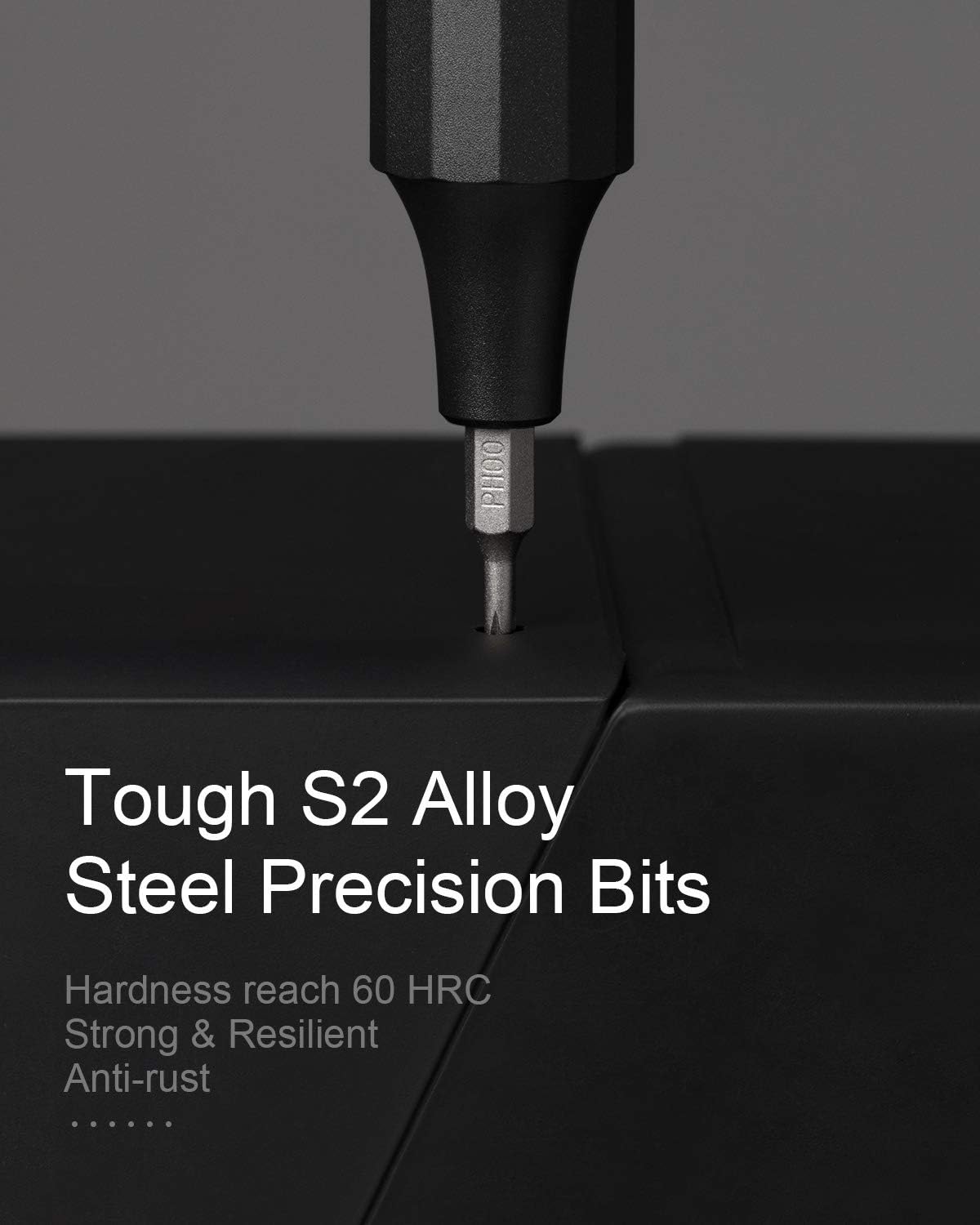 HOTO Precision Screwdriver Set, 24-in-1 Multi-Bit Screwdriver, Mini Hand Set with 12 Double End S2-Steel Bits, Ideal for Phone/Glasses/Watches/Laptop, Slate Grey