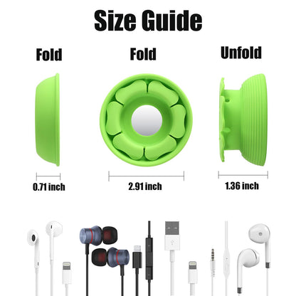 MAIRUI Wired Earbud Case 3 Pack Earphone Headphone Cord Organizer Earbuds Wrap Soft Silicone Magnetic Holder Storage Tangle Free Cable Winder(Red/Blue/Green)
