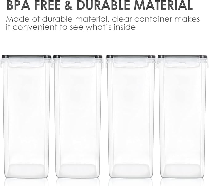 Vtopmart Extra Large Tall Airtight Food Storage Containers, 4 Pieces 5.9qt/6.5L