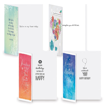 Current Faith Assorted Cards with Envelopes All Occasion - 20 Pack, Large 5" x 7" Christian Cards with Sentiments, Variety of Get Well, Sympathy, Birthday, Anniversary & Thinking of You