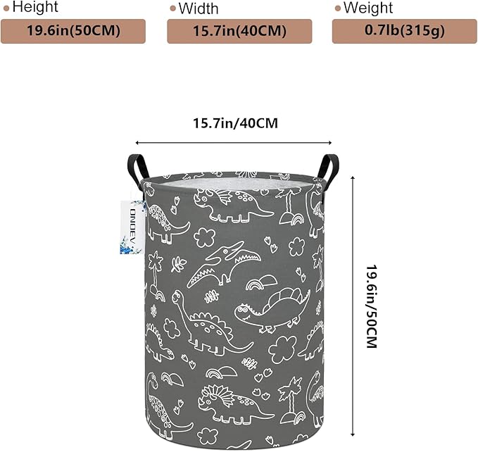Round Dinosaur Waterproof Laundry Hampers Gift Basket Children's Toy Organizer