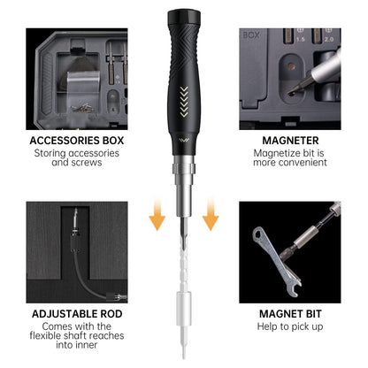 Precision Screwdriver Set, Laptop Screwdriver Kit, JAKEMY 164 in 1 Professional Computer Screwdriver Repair Kit with T6 Torx Bit for MacBook, iPhone, Watch, Camera, Eyeglass, Xbox, DIY