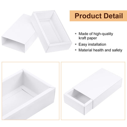 Zonon 30 Pieces Kraft Paper Drawer Box, Mini Crafts Cardboard Gift Boxes for Business and Soap Jewelry Candy Wedding Party Favors Present Packaging Organizer (White)