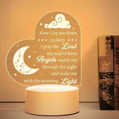 Baptism Gifts for Girl Boy, Cozy Baby Nursery Night Light for Bedtime Prayer, Baby Christening Gifts for Boys Girls Kids, Dedication Baptismal Confirmation Gifts, Baby Room Decor, Baptism Decorations