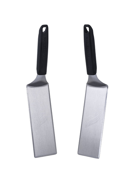 BLACKSTONE 5550 Extra Long Griddle Spatula Set of 2- Perfect Heavy-Duty Stainless Steel Premium Flat Top BBQ Grill Accessories, Non-Slip Plastic Handle, Heat Resistant, Dishwasher Safe Easy to Clean