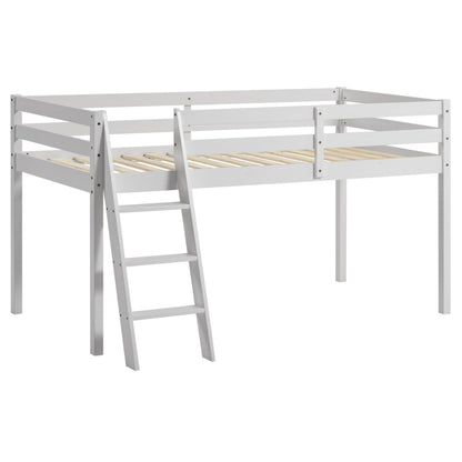 Vida Designs Sydney High Sleeper Cabin Bunk Bed With Ladder, Solid Pine Wood Frame, Kids Children, Single 3 Foot, White