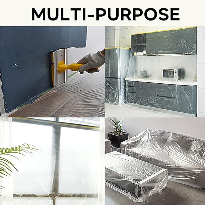 30 Pieces Plastic Drop Sheets for Painting, Waterproof and Dust-Proof Clear
