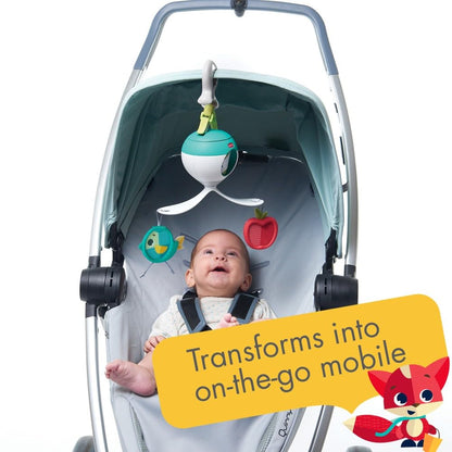Tiny Love 2-in-1 Tummy Time Musical Mobile, 360° Rotating Baby Mobile with Music & Lights, 0+ Months, Portable Take-Along Stroller Mobile, Baby Musical Toy, 3 Music & Sound Modes, Meadow Days