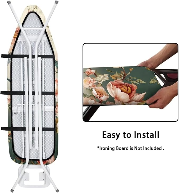 GLENLCWE Hummingbird Peony Ironing Board Cover