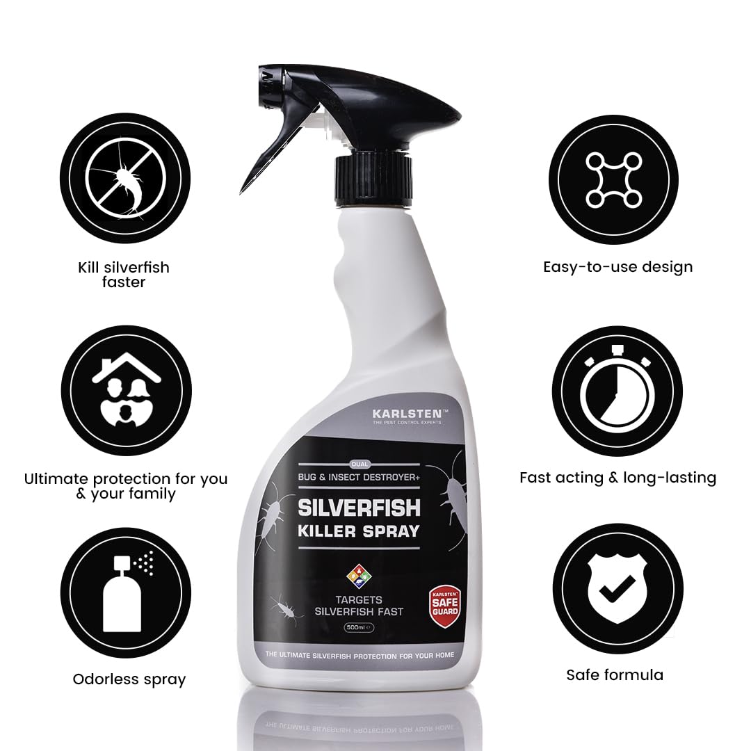 Karlsten Silverfish Killer Spray Fast Effective Quality Silverfish Killer 500 ml Non staining