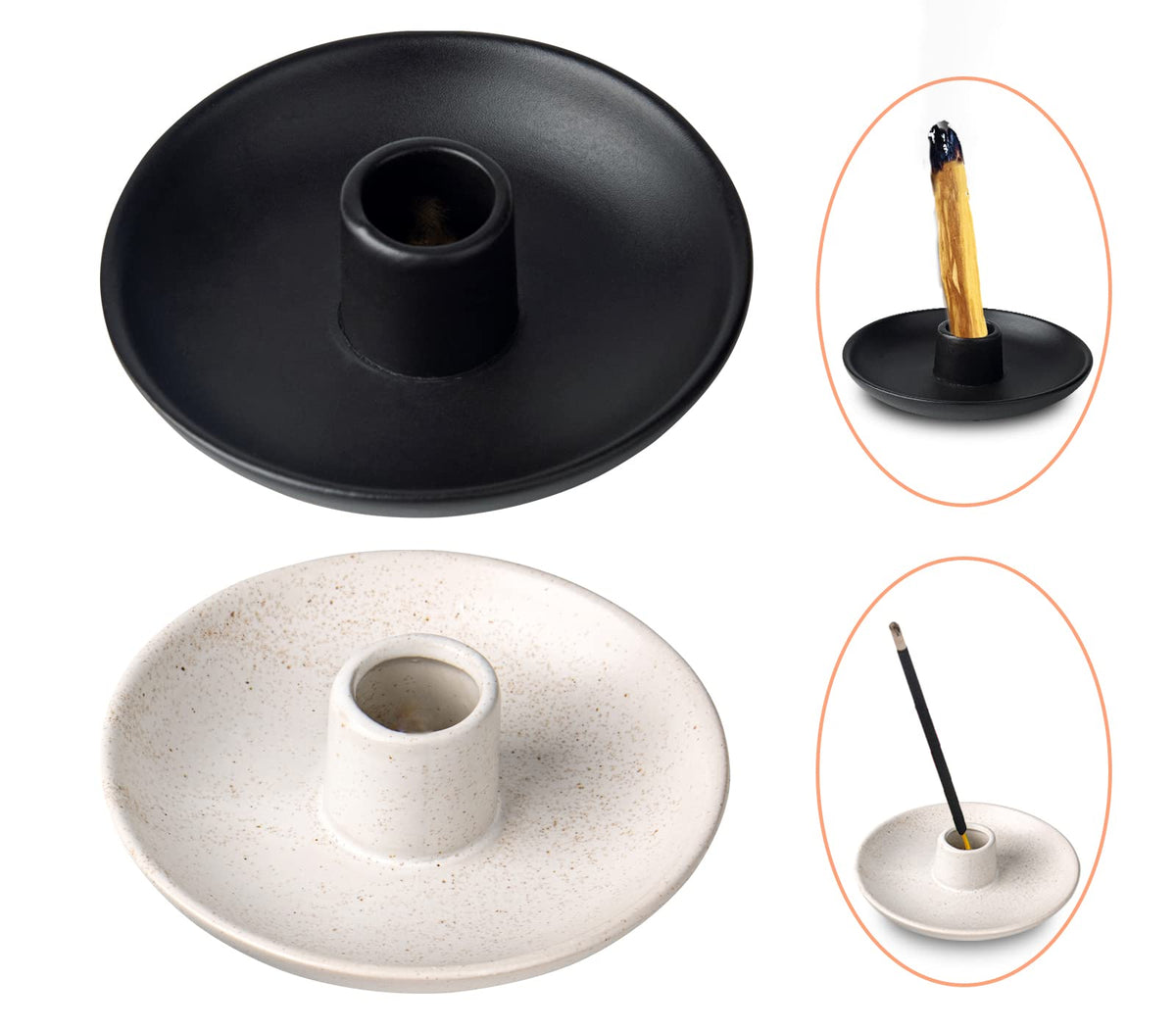 2 Ceramic Palo Santo Sticks Holder - Incense Burner