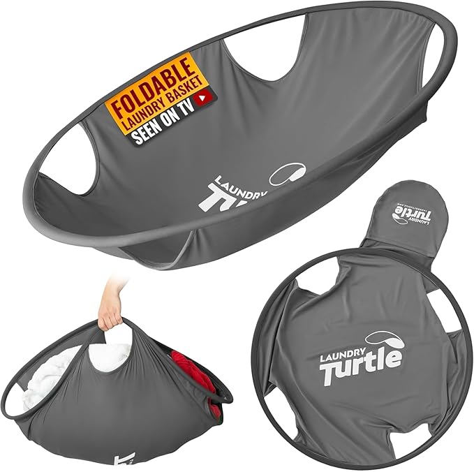 Laundry Turtle Collapsible Laundry Basket | Foldable Laundry Hamper &
