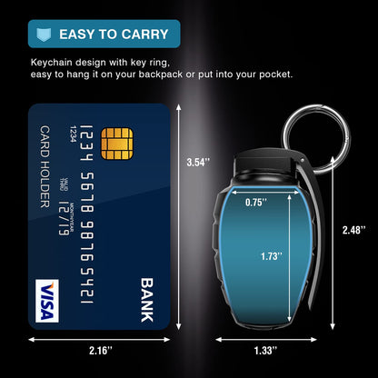 EDC Waterproof Container Pill Case/Holder/Cash Stash Keychain Fob with Key Ring, Emergency Accessory Organizer Bottle Matches Dry Box, Cool Gadget Gifts for Men Outdoor Survival Camping Travel