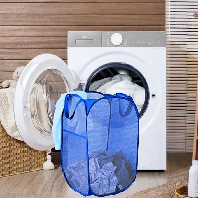 Mesh Laundry Hamper, Pop Up Laundry Basket, Collapsible Clothes Storage Bin