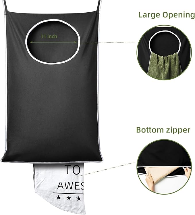 KEEPJOY XL 2-Pack Door Hanging Laundry Hamper, Size 36.5X22.5 Inch Door Hamper