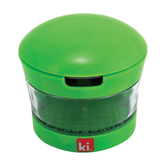 Garlic Perfection Press, Crusher, Mincer, and Storage Container - Easy to Clean - Stainless Steel Blades - White