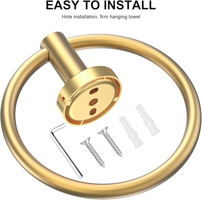 SetSail Towel Holder Screw-in Gold Towel Ring