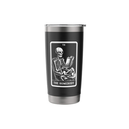 The Homebody Tarot Card Indoorsy Skeleton Introvert Stainless Steel Insulated Tumbler