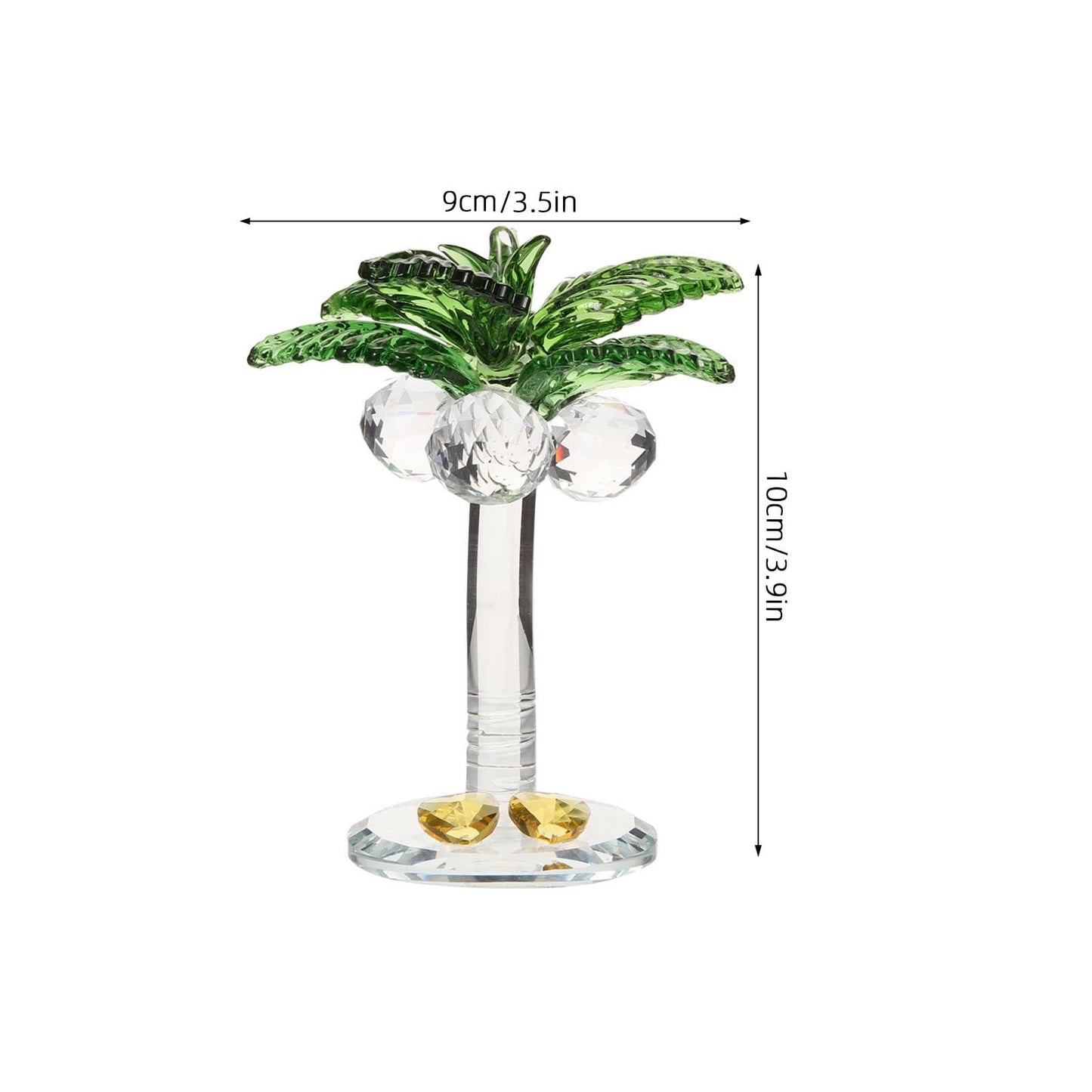 jojofuny Crystal Coconut Tree Ornament 3.93In Artificial Palm Tree Figurine Decorative Collectible Artwork for Home Office Desktop Decor