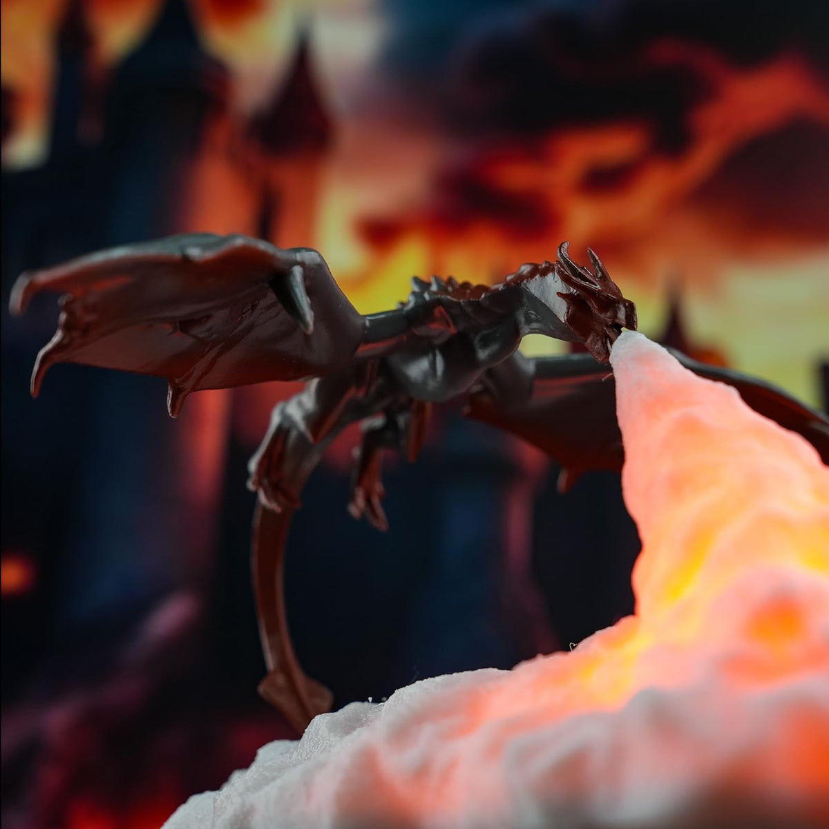 HGomx Fire Dragon Lamp Light, 3D Printed Night Light LED Moon Light Gift for Boys and Girls Bedroom Kids Room with USB Rechargeable (Fire Dragon)