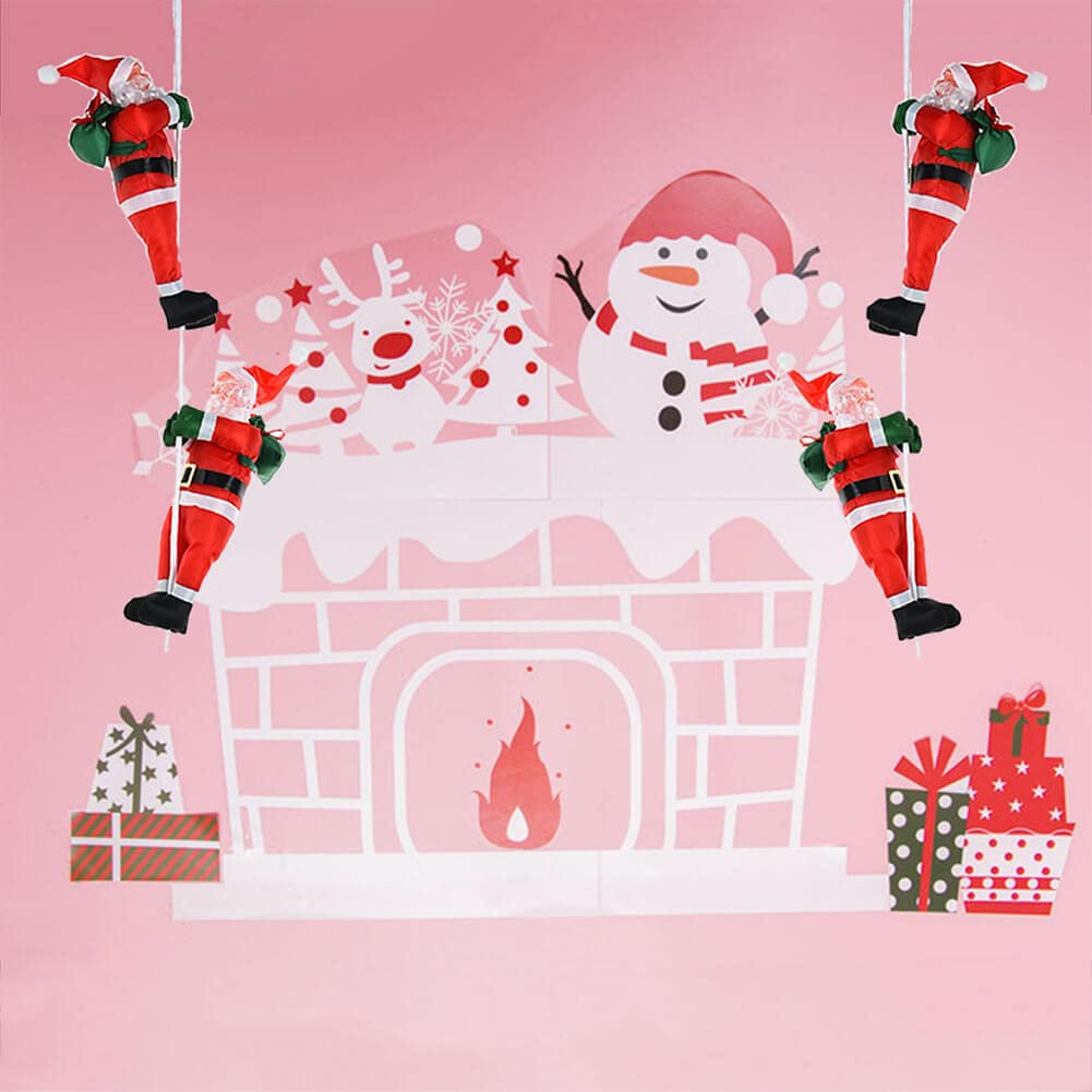 Orgrimmar 2 Santa Claus Climbing on Rope Ladder Christmas Ornament for Christmas Tree Party Home Door Wall Decoration
