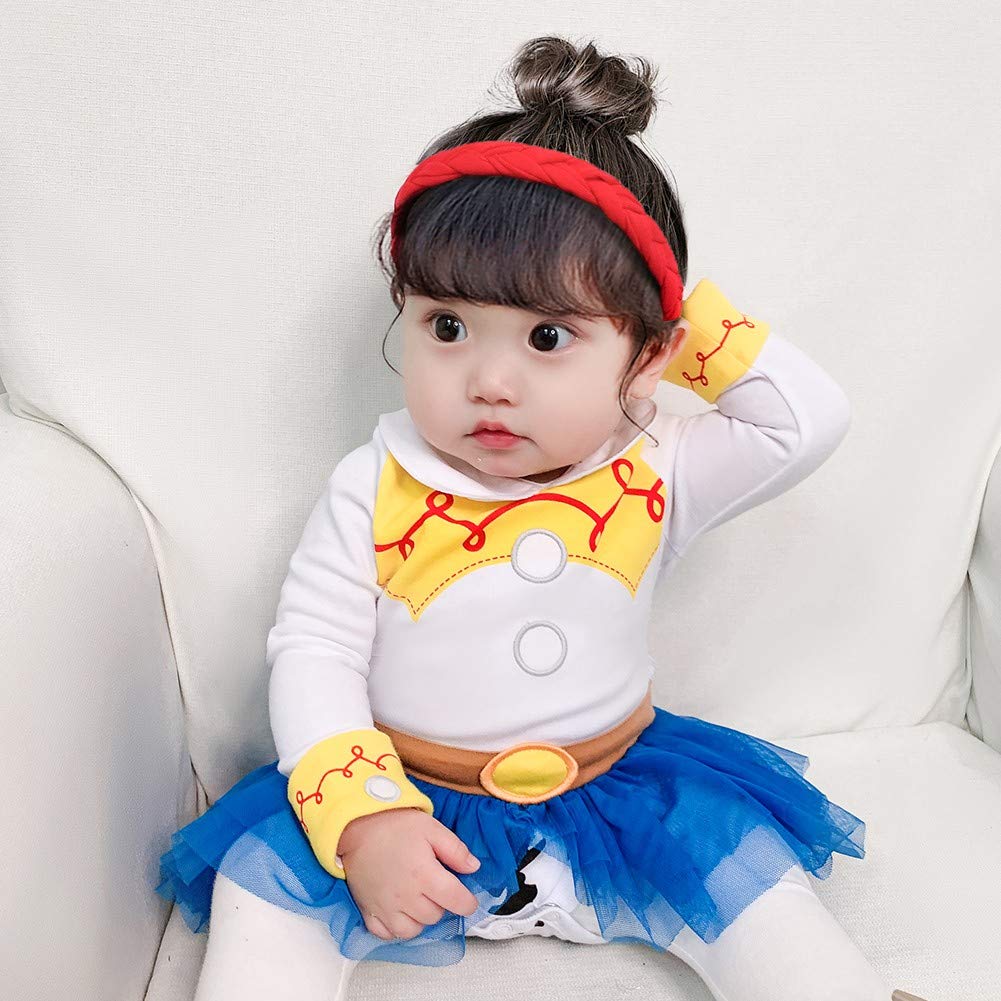 HIHCBF Baby Girls Christmas Halloween Jessie Costume Cowgirl Princess Birthday Bodysuit Romper Tutu Dress w/Headband