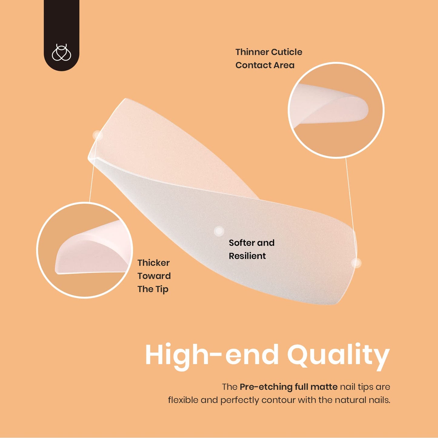 Beetles Gel Nail Extension Kit Almond Shape, Easy 9 in 1 Glue Uv Led Set Etch X Nail Tips Short Almond Half Matte Tips, Gift for Women & Girls, 504 pcs