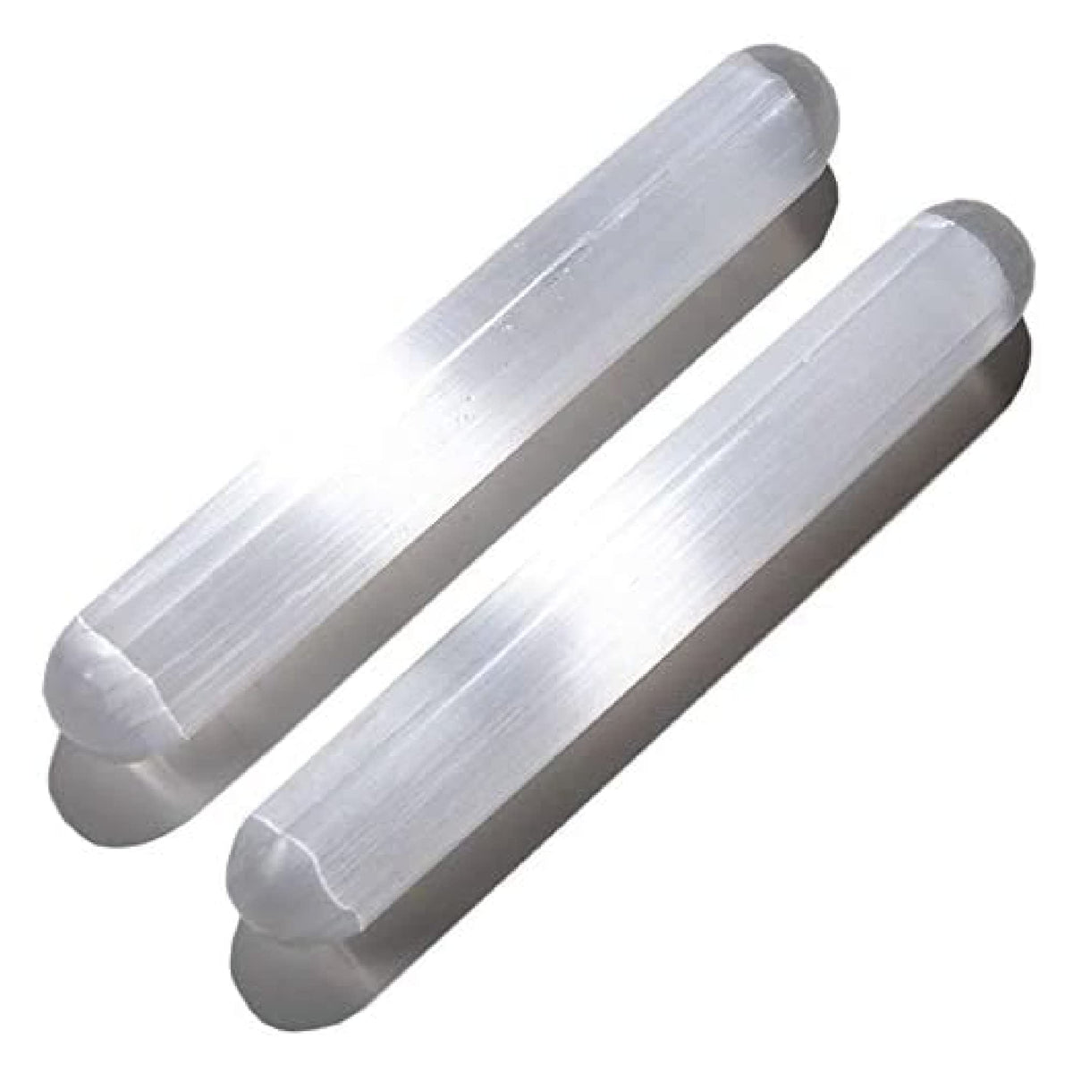 KALIFANO 2 Pack Selenite Wand with Healing & Calming Effects - High Energy Crystal Used for Cleansing and Protection (Information Card Included)