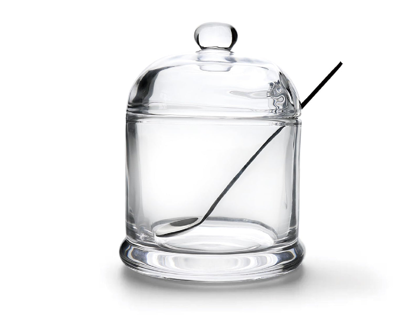 HillSpring Thick Glass Salt Cellar with Stainless Steel Spoon, Clear Container for Kosher, Sea, Himalayan Salt, Sugar, Pepper, Heavyweight Spices Jar, 10 oz (1, Transparent, Medium)