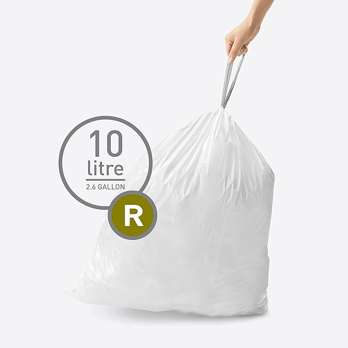 simplehuman Code R 200 Count, Dispenser Pack Custom Fit Liners, Drawstring